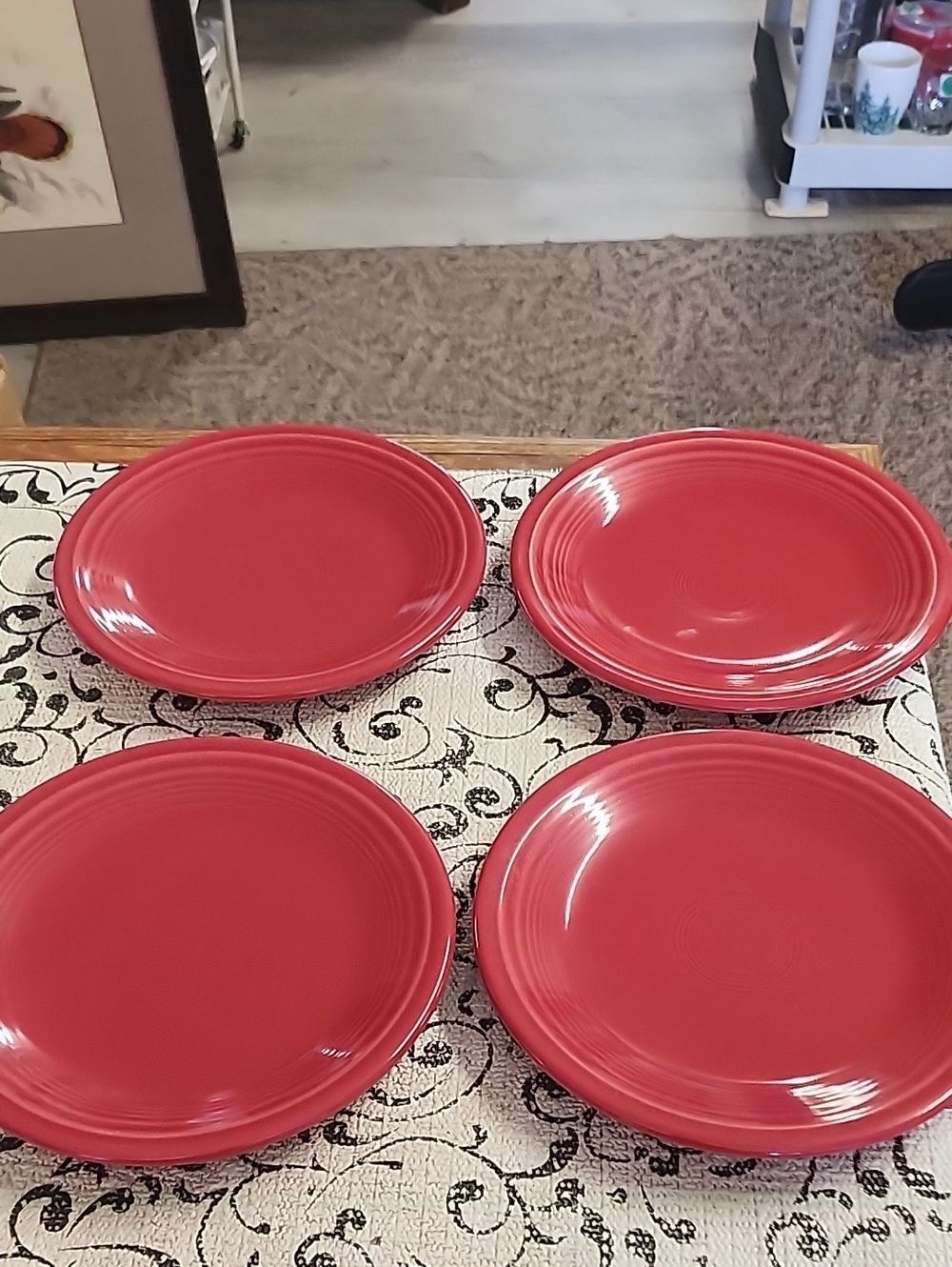 Fiesta Red  Salaf Plates - Set of 4